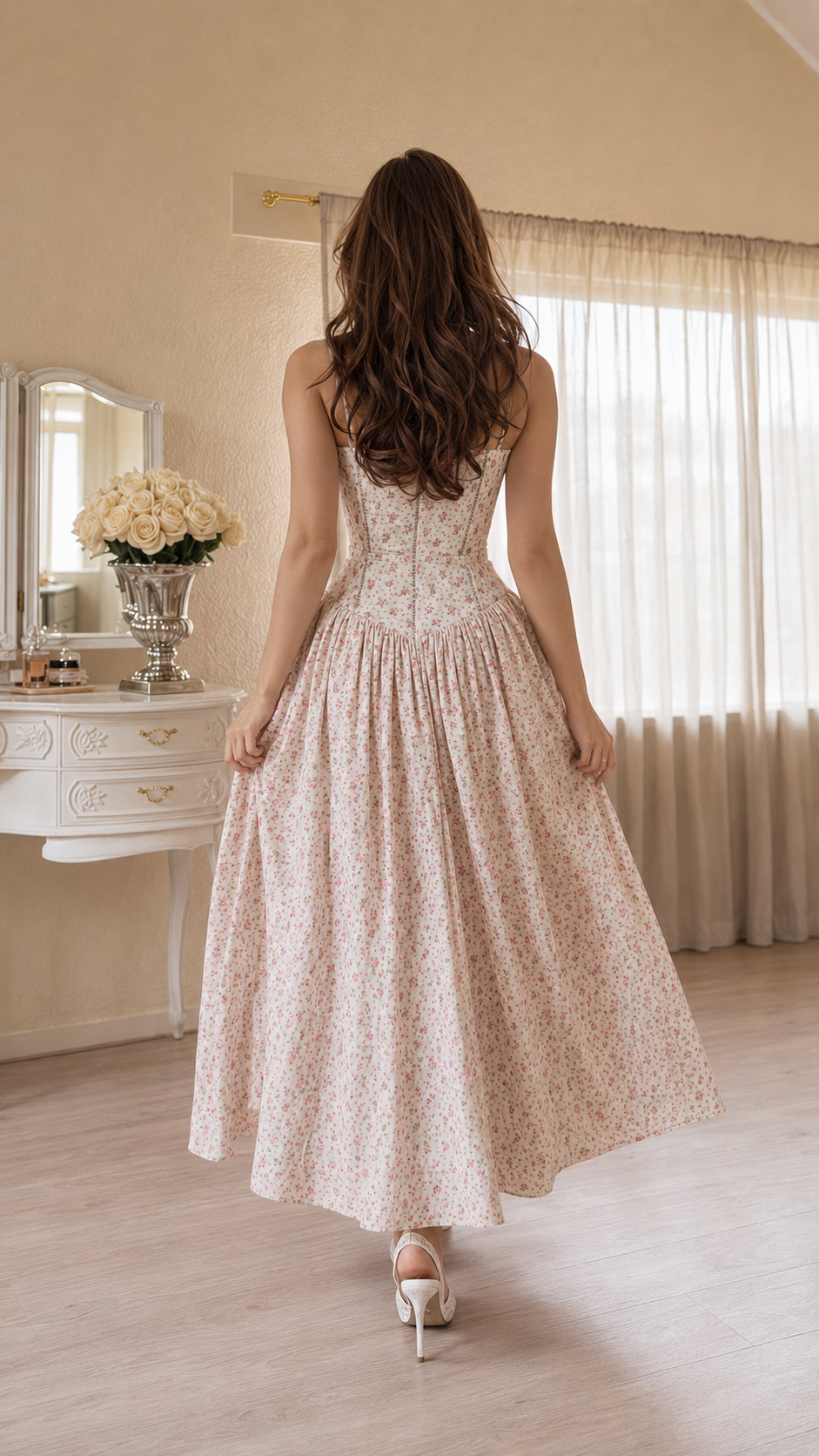 Rosette Garden Midi Dress