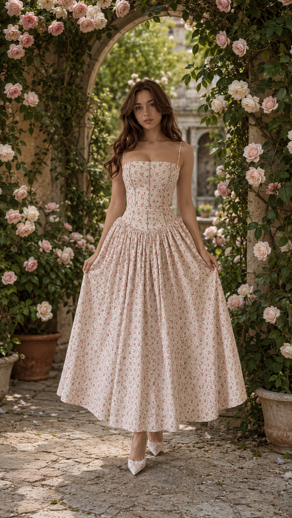 Rosette Garden Midi Dress