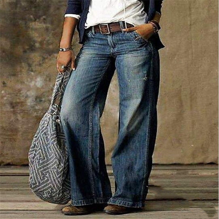 Plus Size Women's Casual Pants Thin Wide Leg Pants