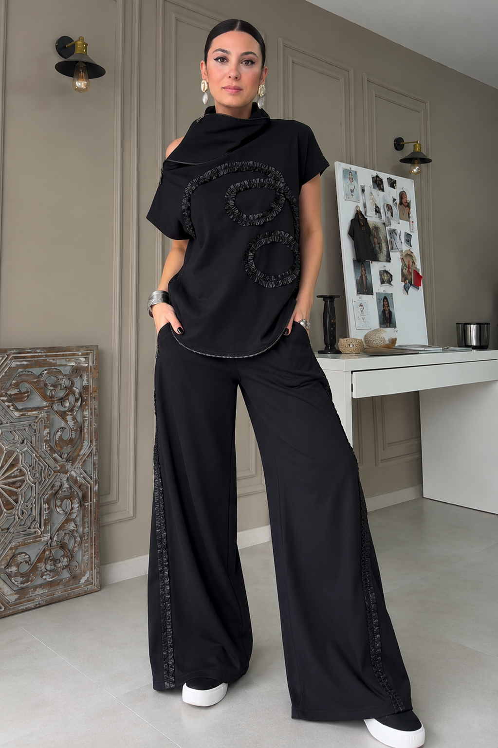 Zip Detail Lounge Set