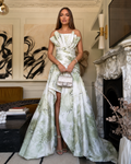 Celeste Floral High-Low Maxi Gown