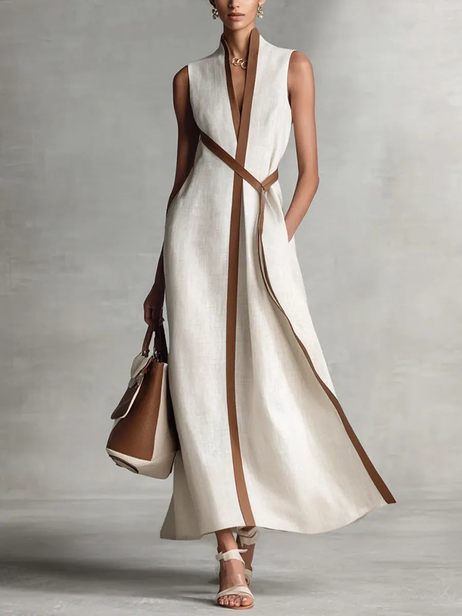 Contrast Trim Maxi Dress