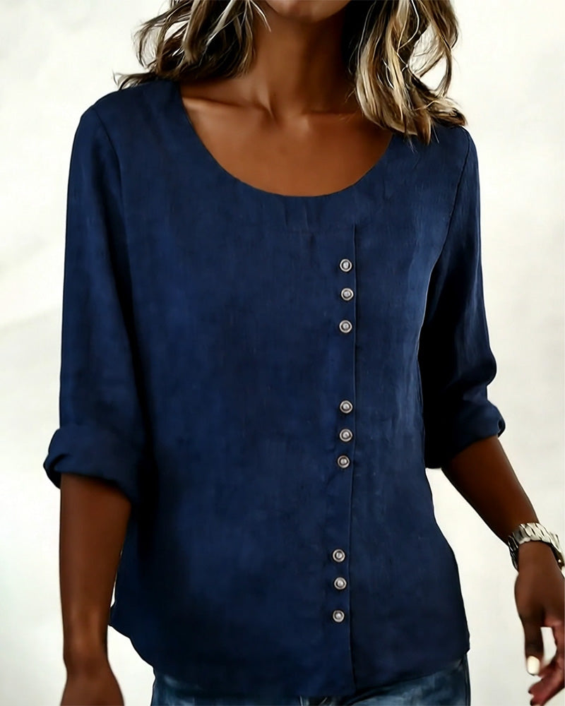 Round Neck Long Sleeve Top