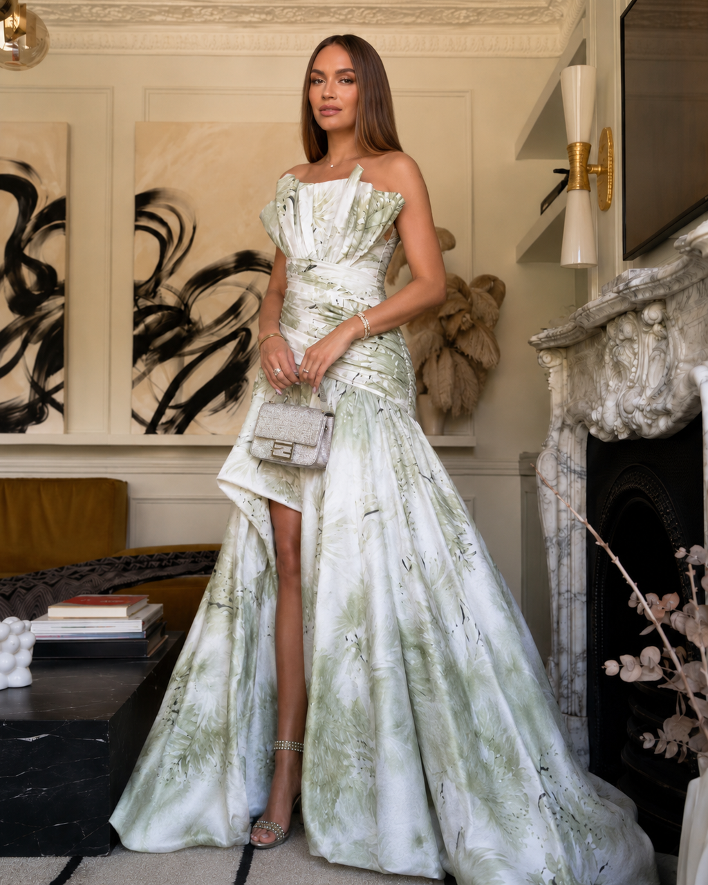 Celeste Floral High-Low Maxi Gown