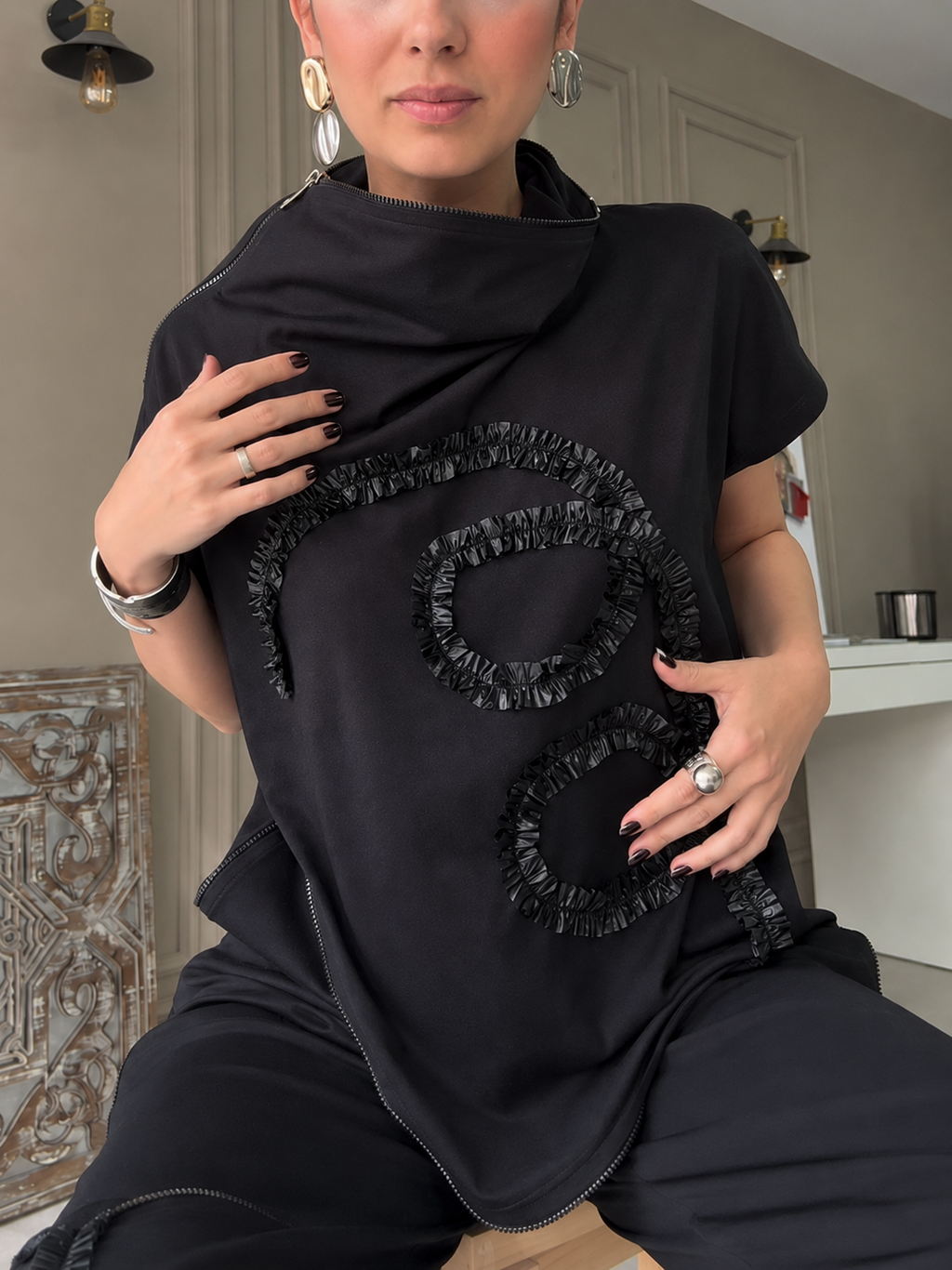 Zip Detail Lounge Set