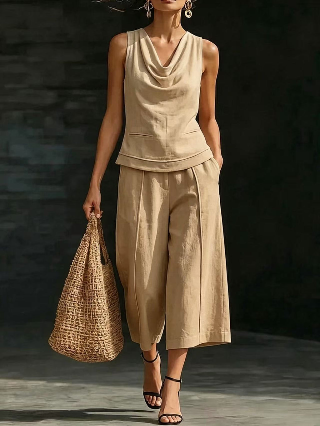 Linen 2-Piece Sleeveless Outfit