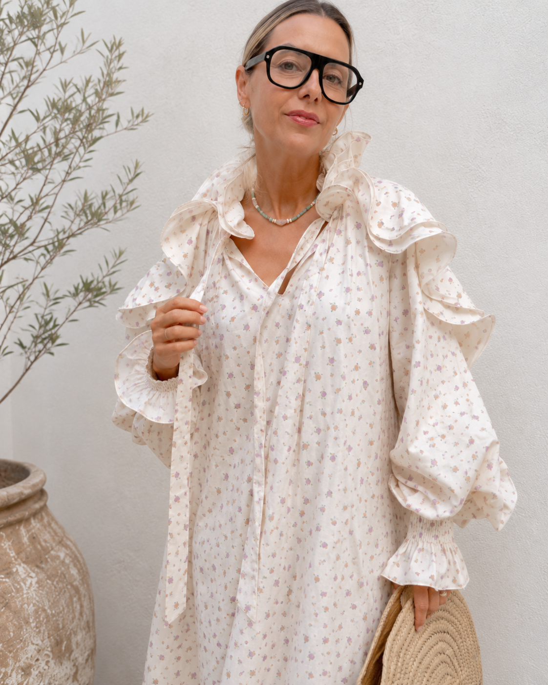 Aurielle Ruffle Midi Dress