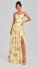 Floral Satin Maxi Dress