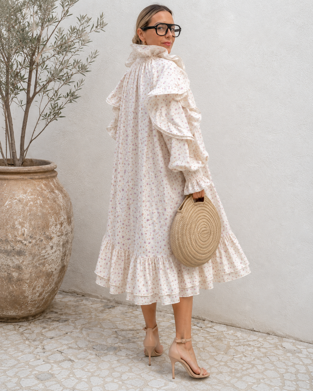 Aurielle Ruffle Midi Dress
