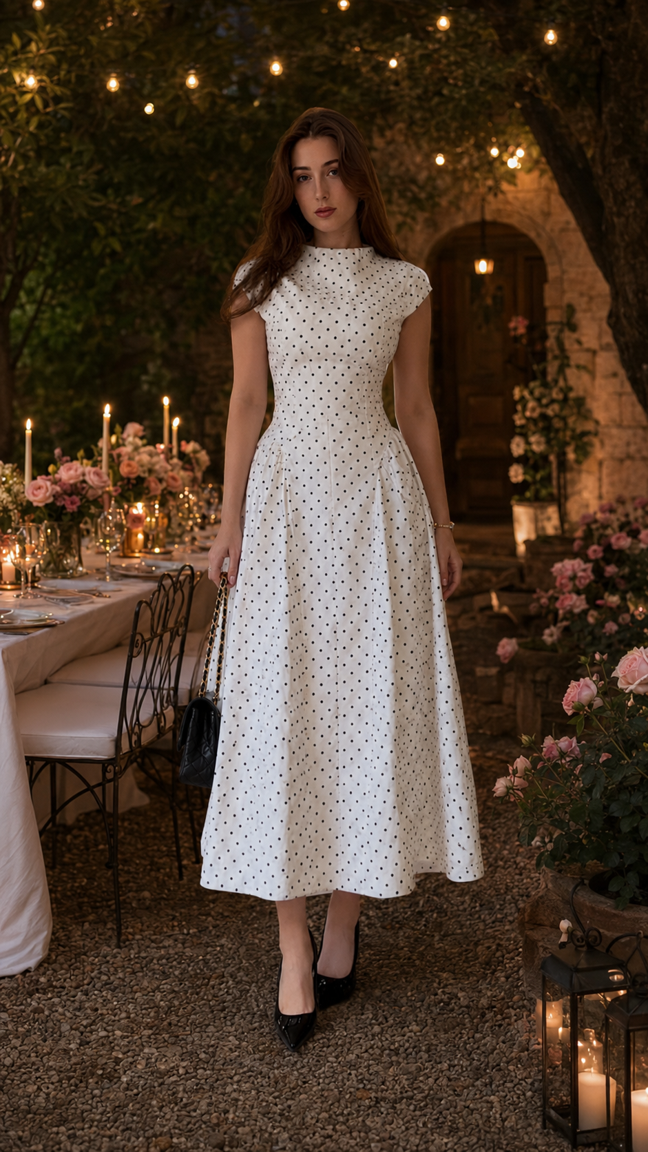 Paris Polka Midi Dress