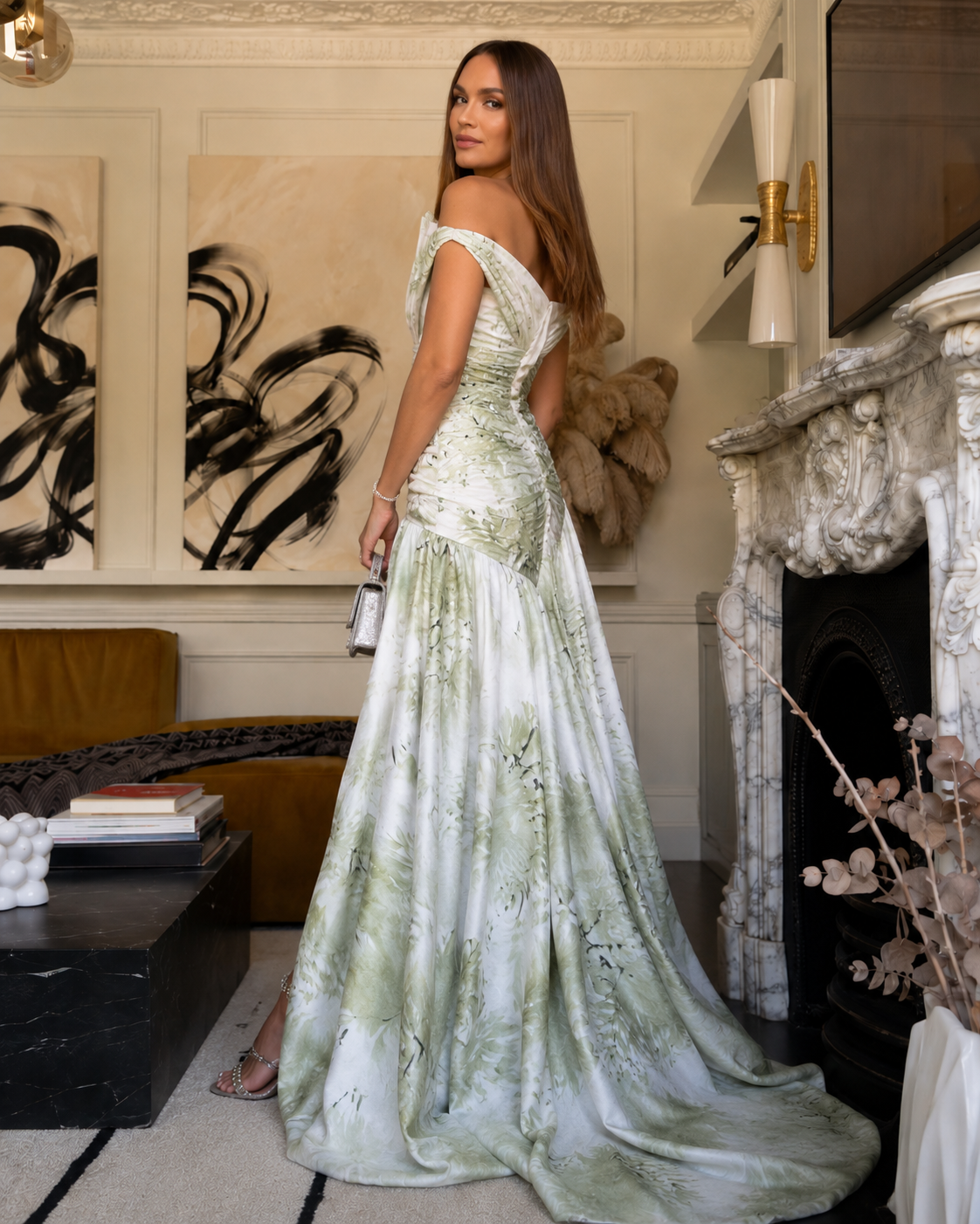 Celeste Floral High-Low Maxi Gown