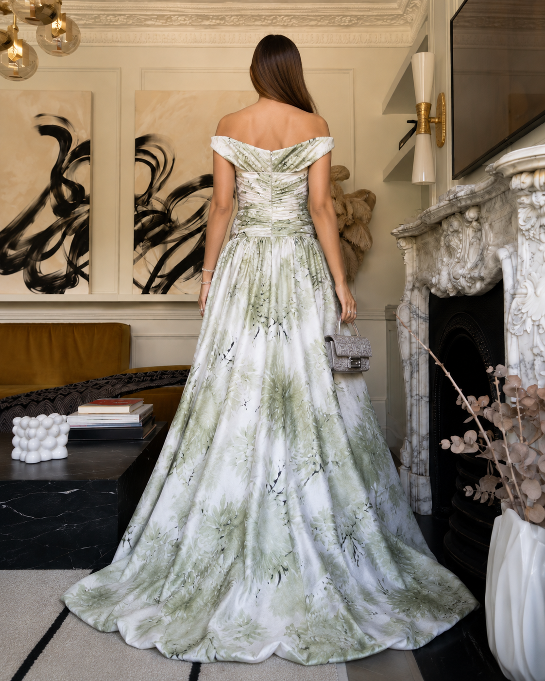 Celeste Floral High-Low Maxi Gown