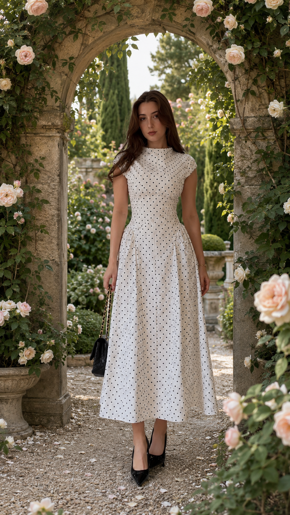 Paris Polka Midi Dress