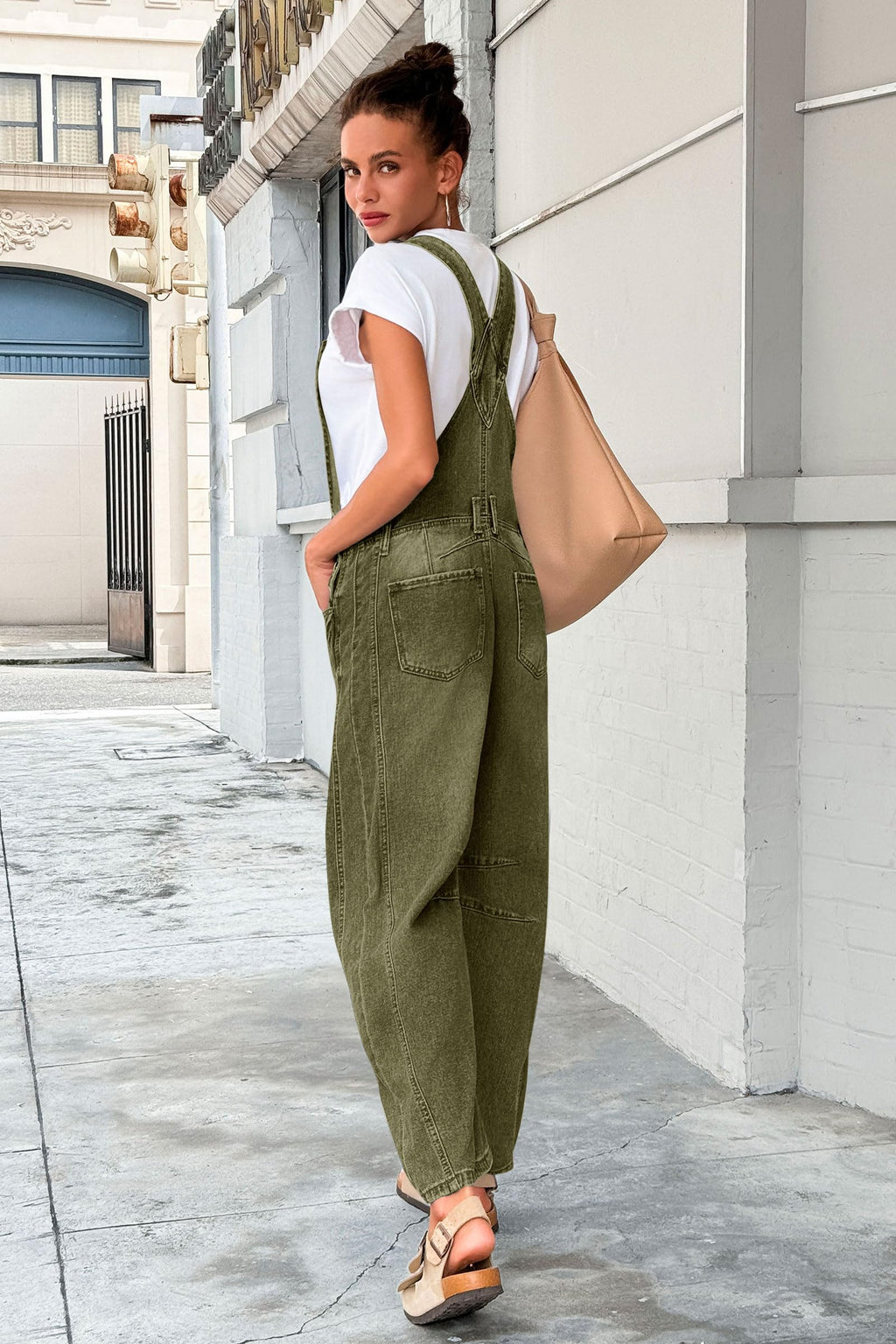 Denim Wide Leg Overalls
