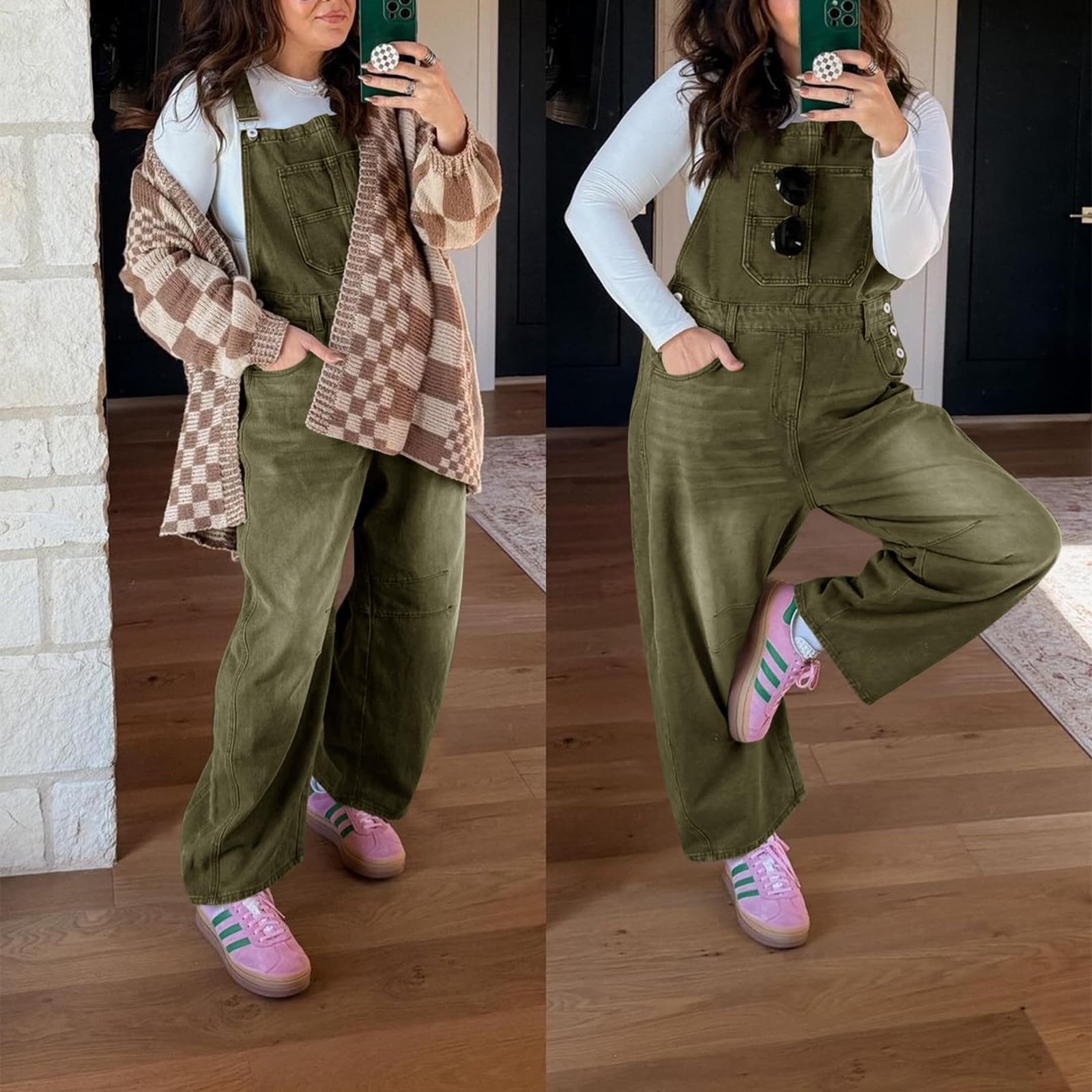 Denim Wide Leg Overalls