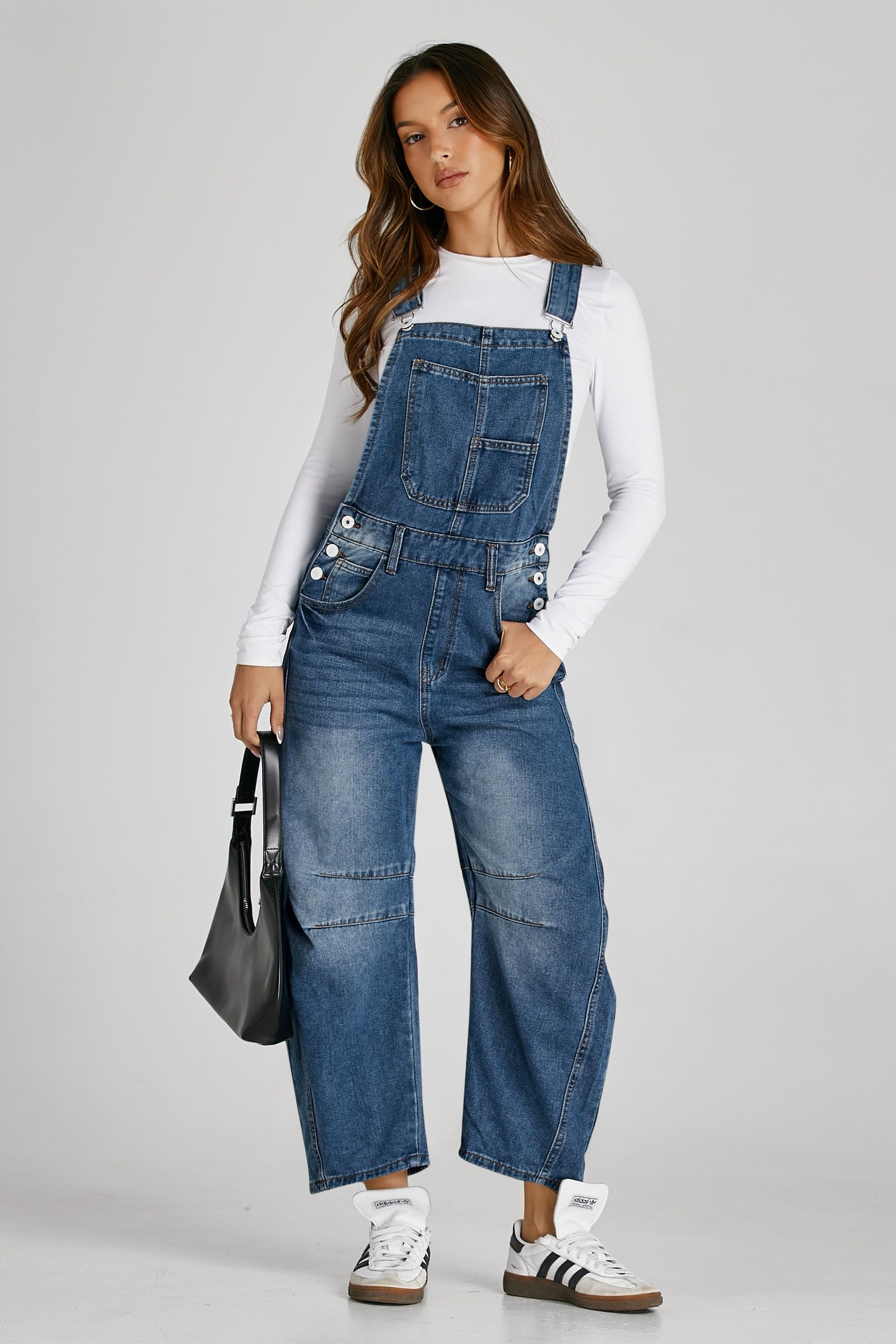 Denim Wide Leg Overalls