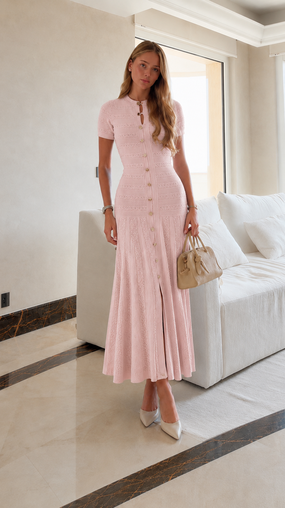 Knit Button Maxi Dress