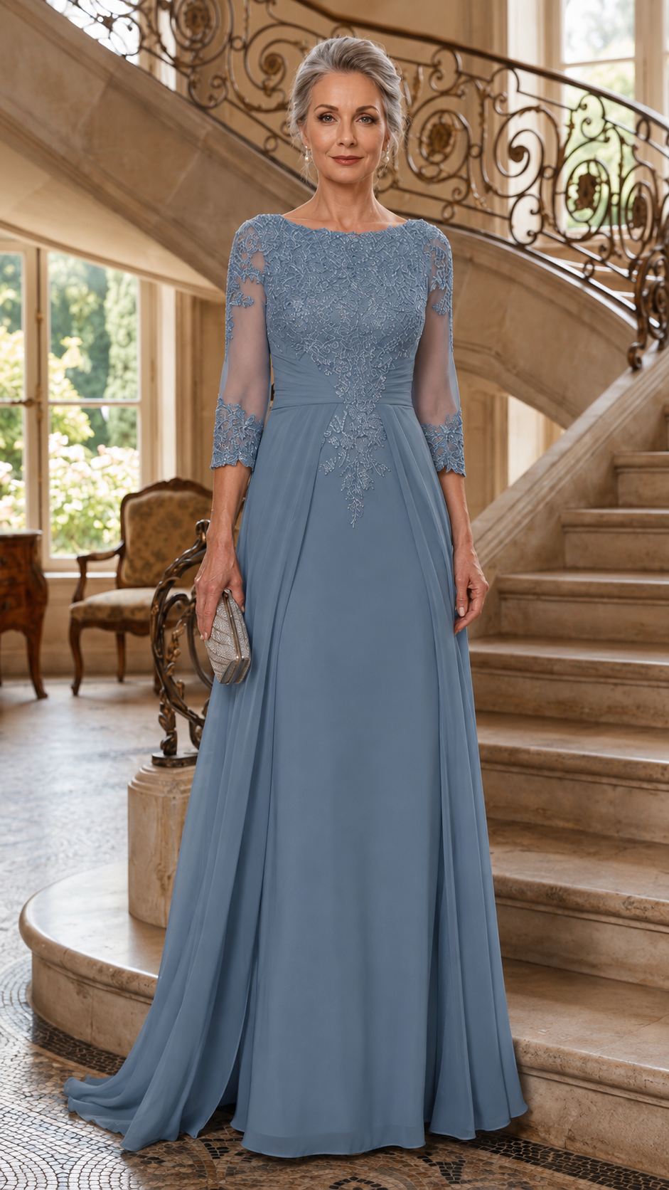 Celestine Lace Evening Gown