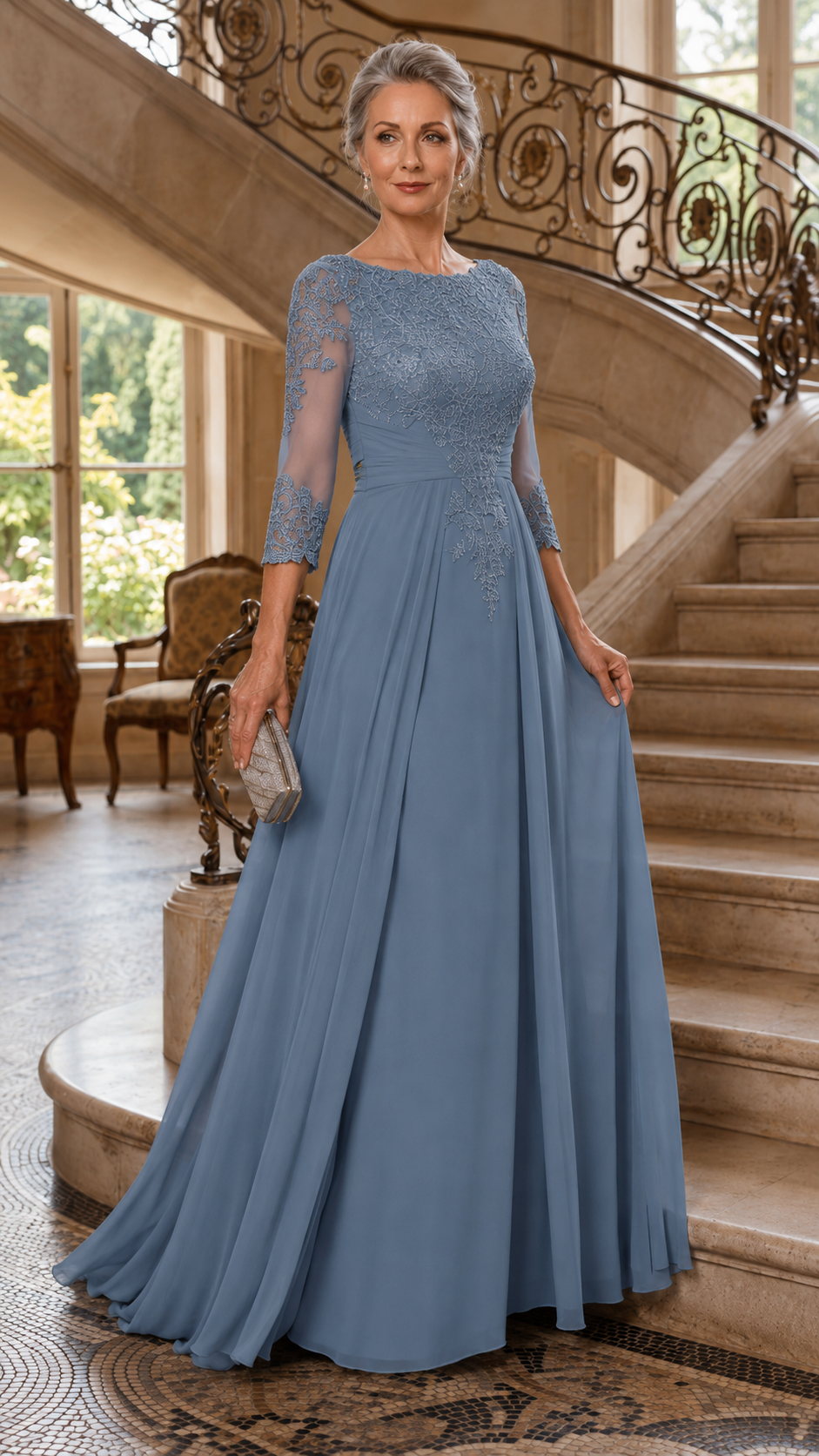 Celestine Lace Evening Gown