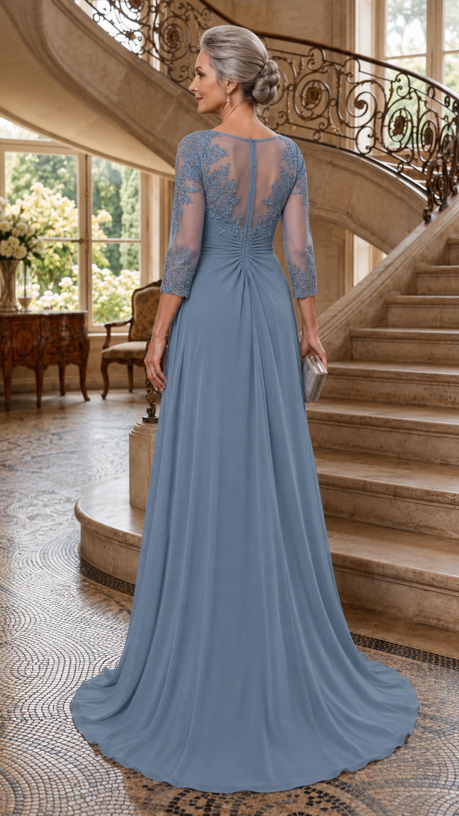 Celestine Lace Evening Gown