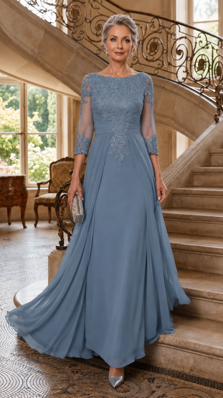 Celestine Lace Evening Gown