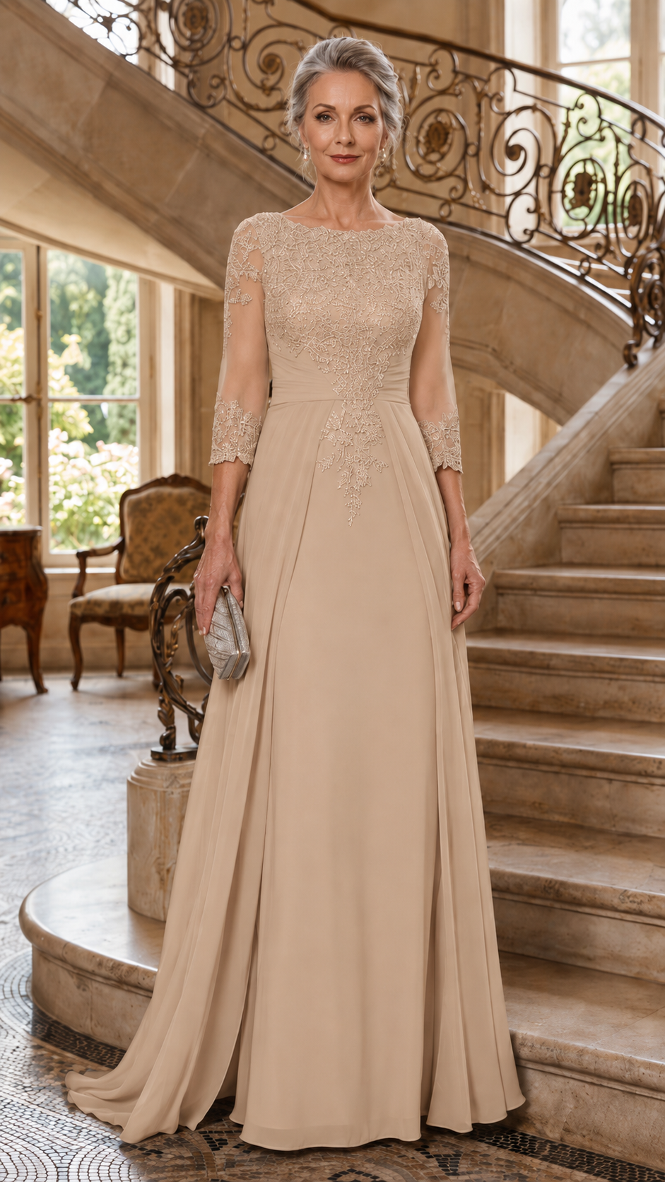 Celestine Lace Evening Gown