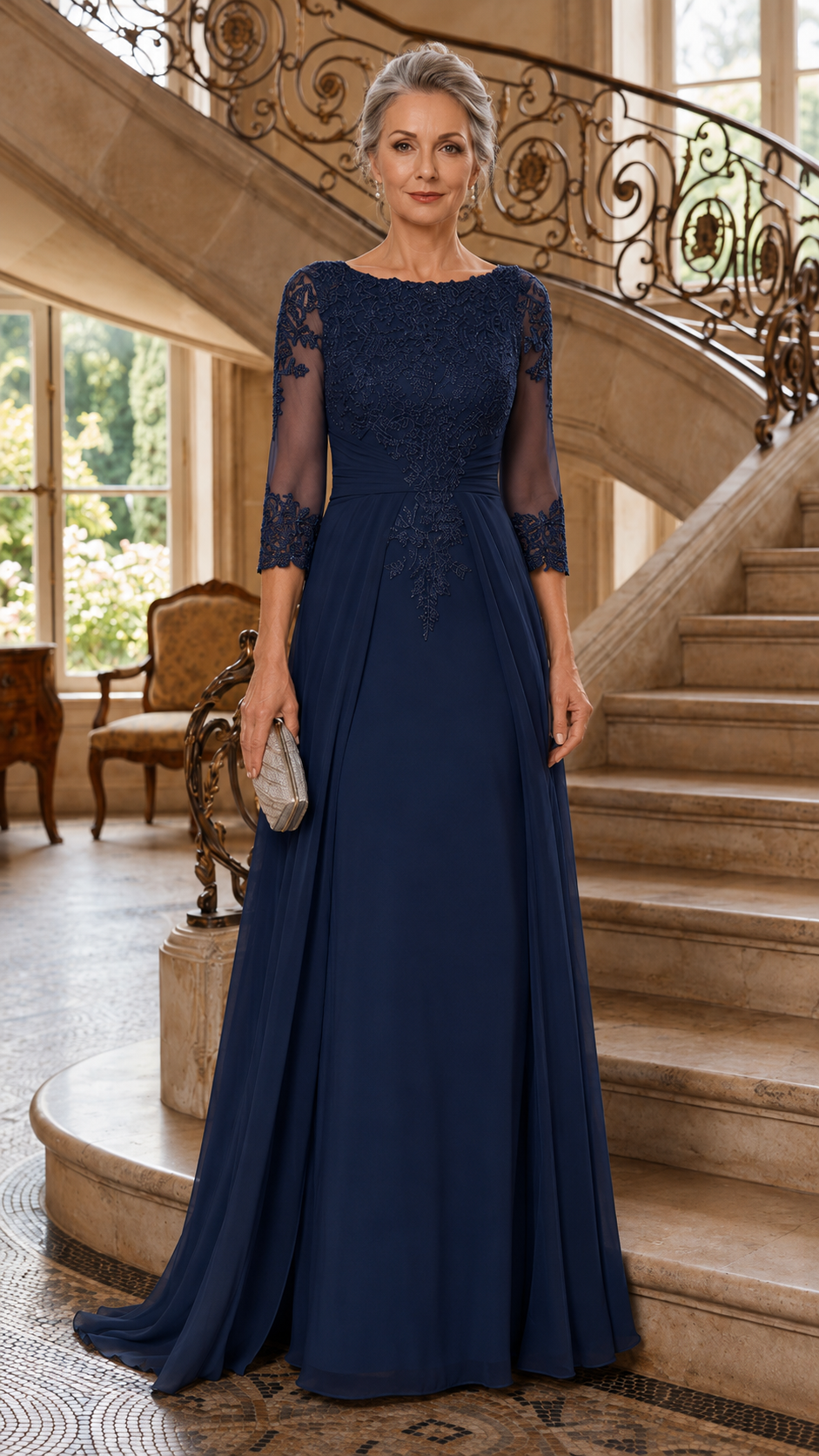 Celestine Lace Evening Gown