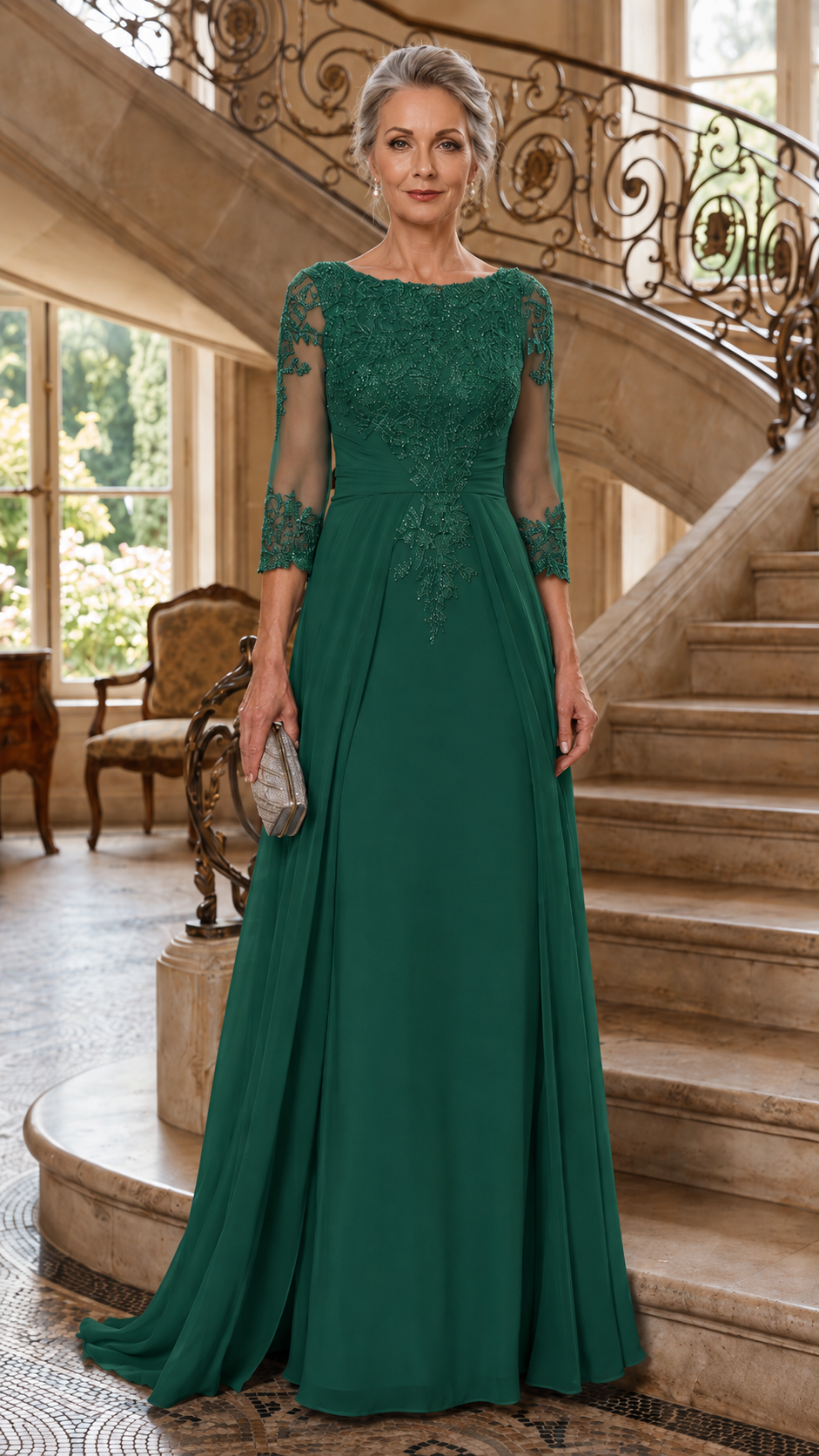 Celestine Lace Evening Gown