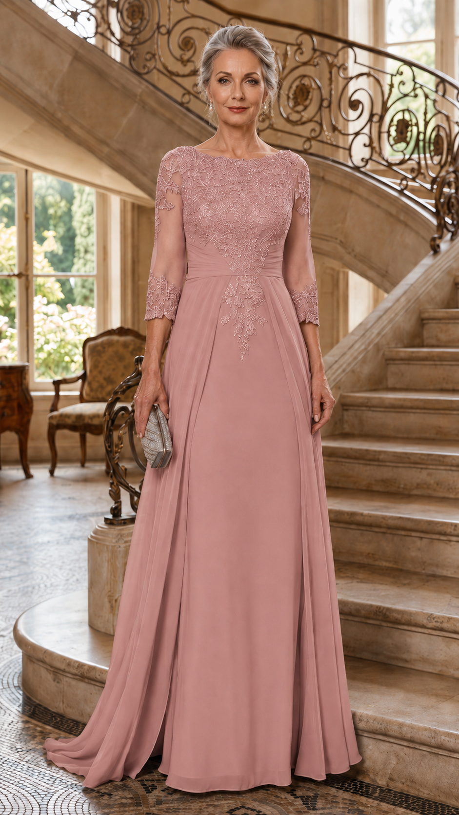 Celestine Lace Evening Gown