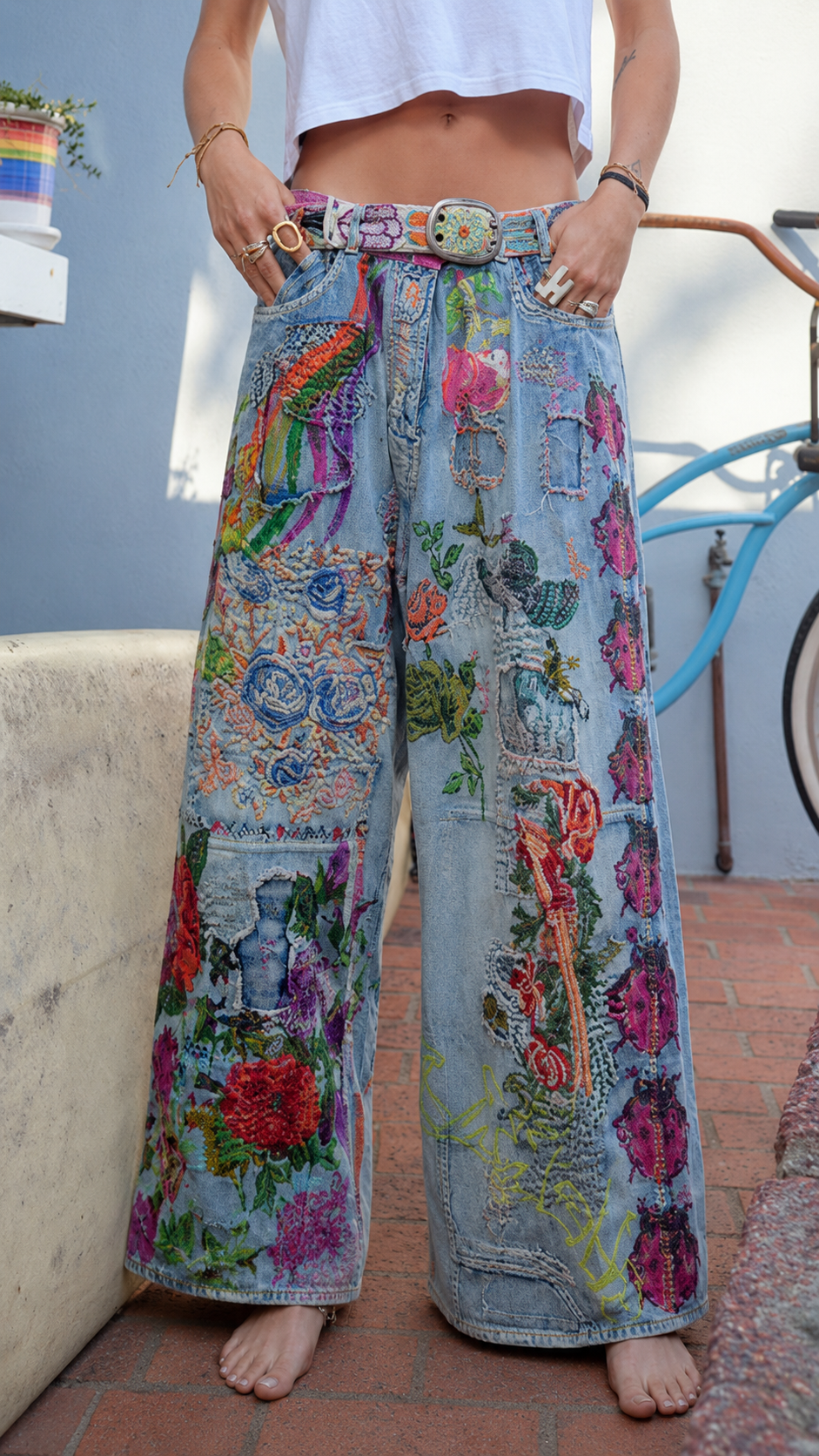 Boho Art Denim Jeans
