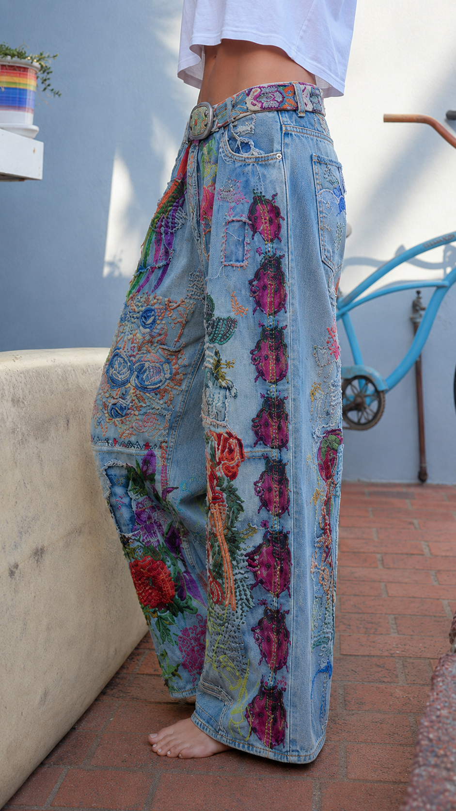 Boho Art Denim Jeans