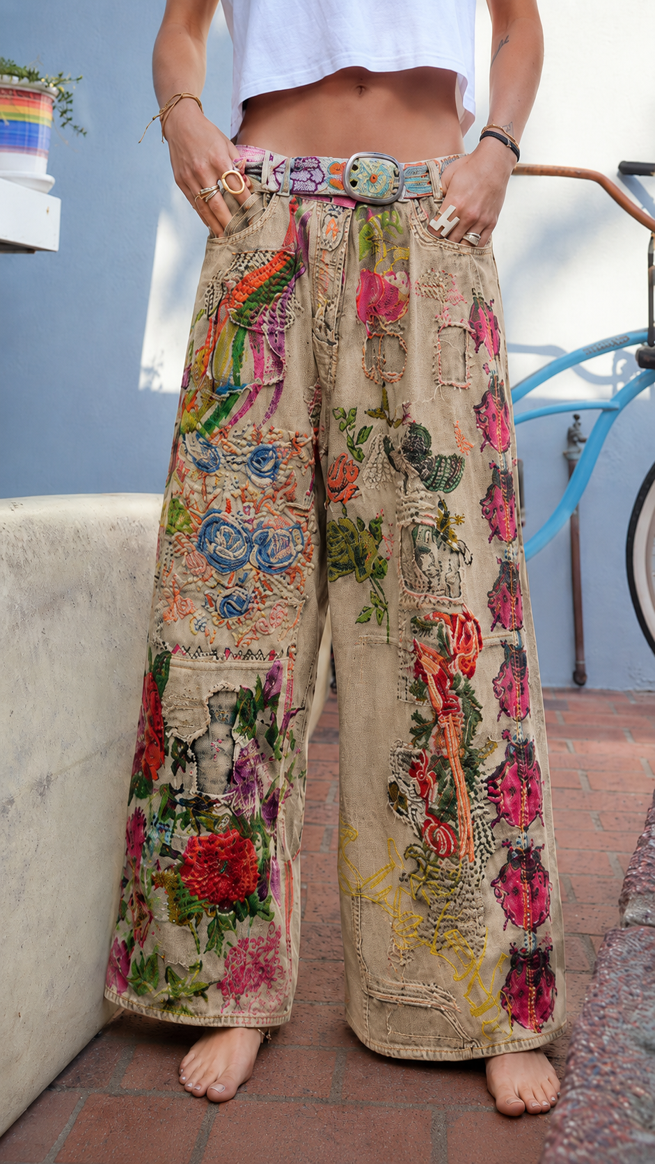 Boho Art Denim Jeans