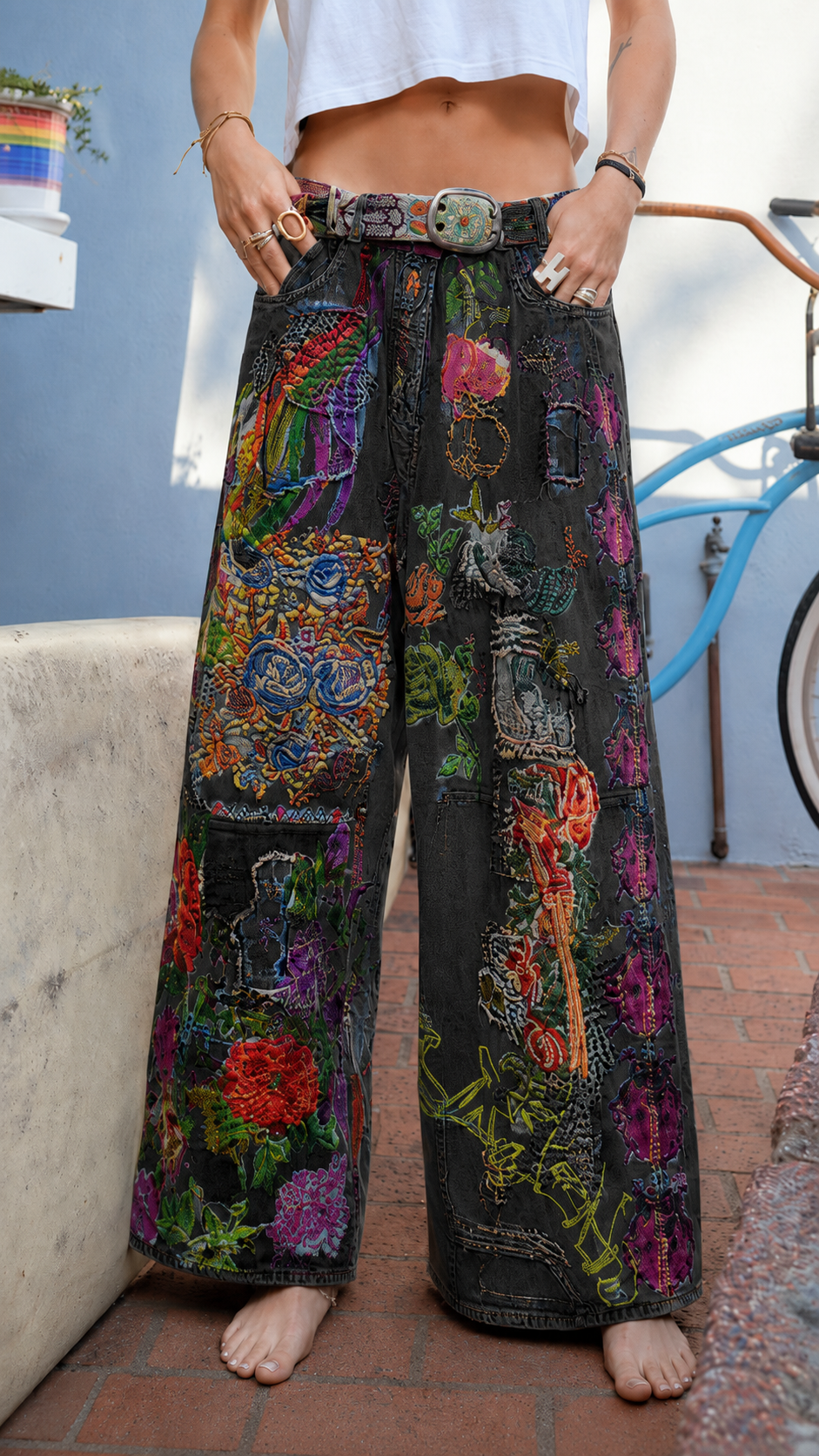 Boho Art Denim Jeans