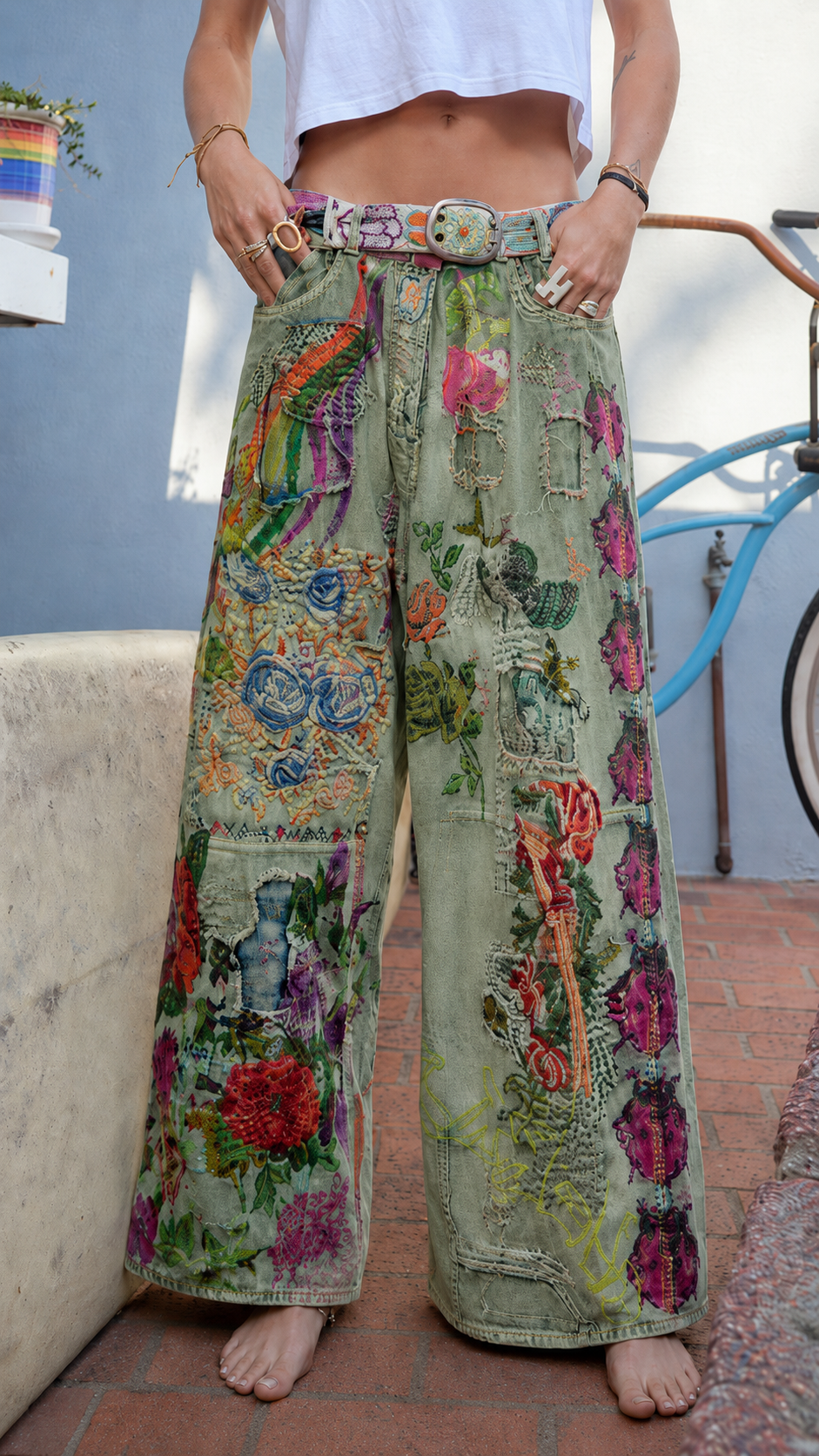 Boho Art Denim Jeans