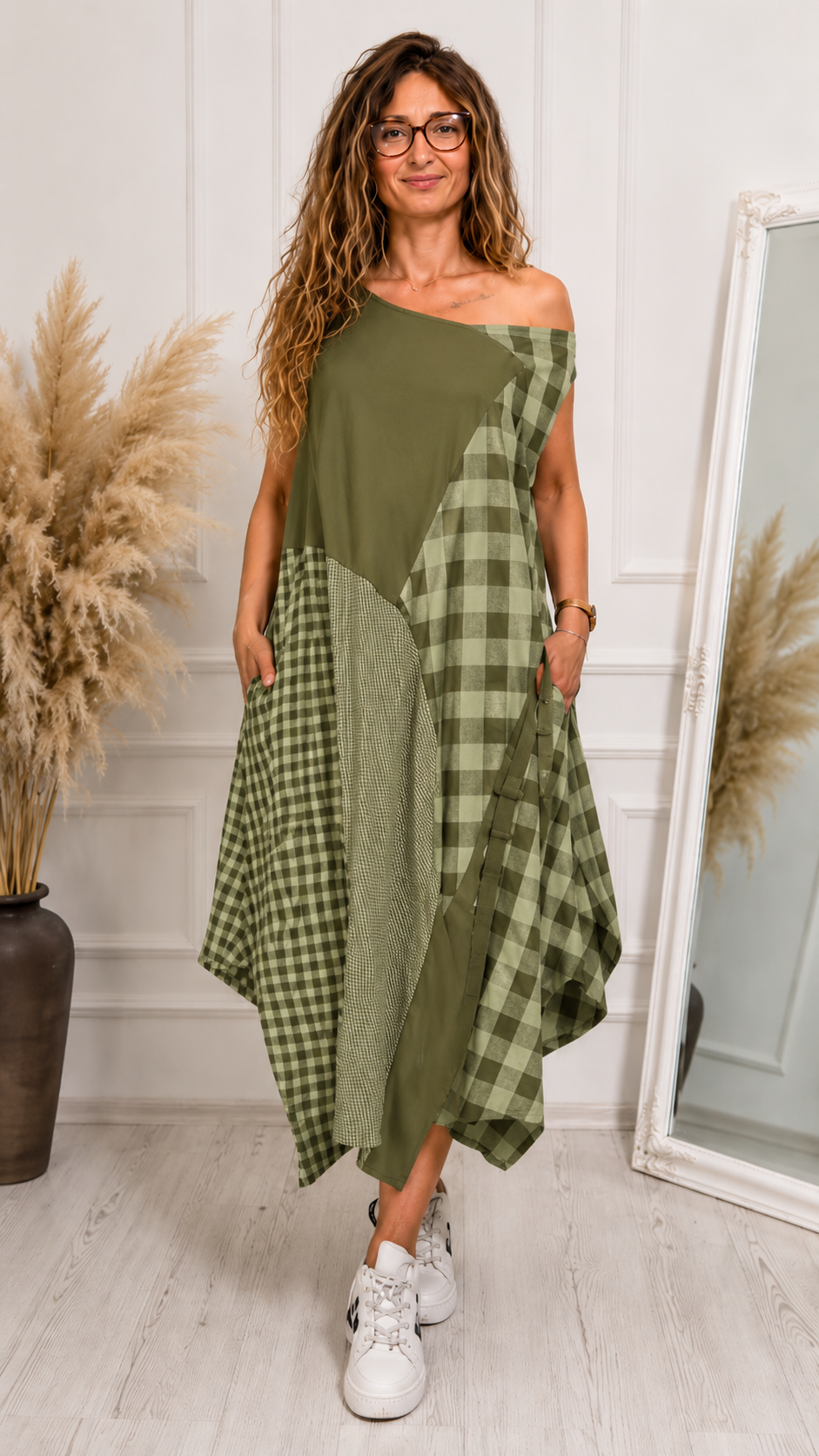Urban Check Patchwork Dress