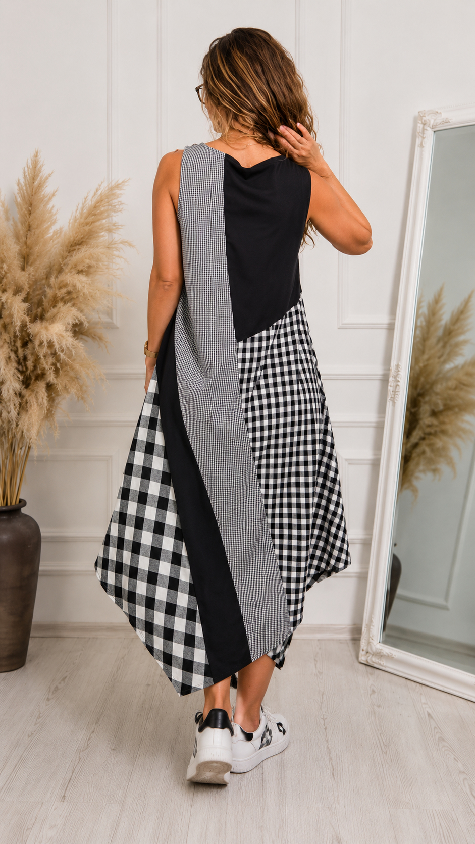 Urban Check Patchwork Dress