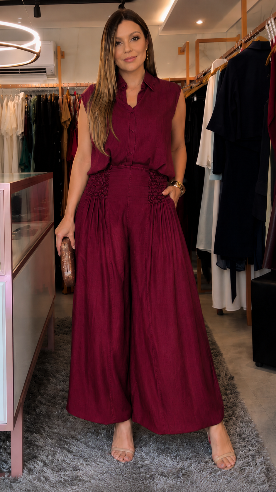 Chic Denim Sleeveless Wide Leg Jumpsuit