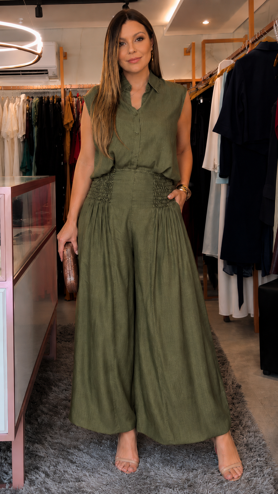 Chic Denim Sleeveless Wide Leg Jumpsuit