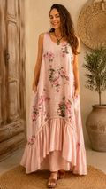 Floral Ruffle Hem Maxi Dress