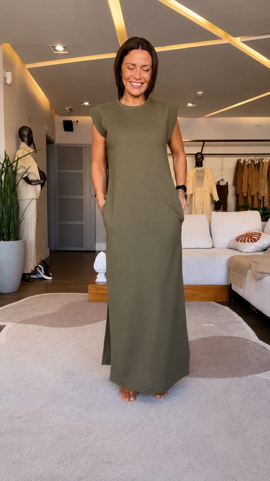 Sleeveless Pocket Maxi Dress