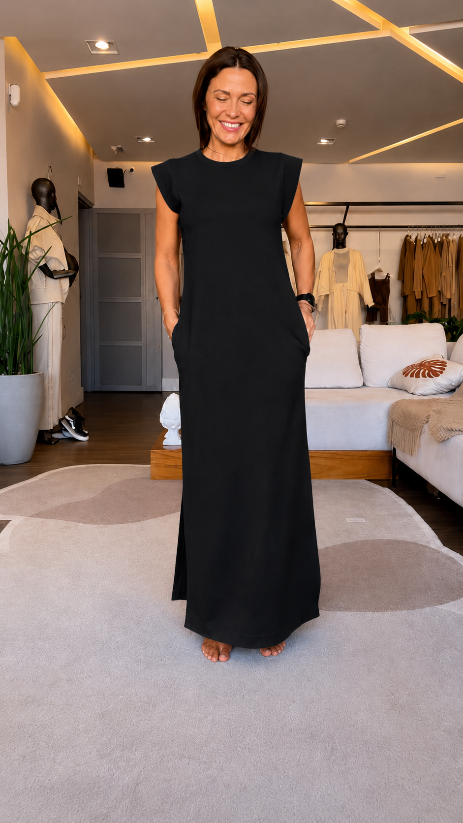 Sleeveless Pocket Maxi Dress