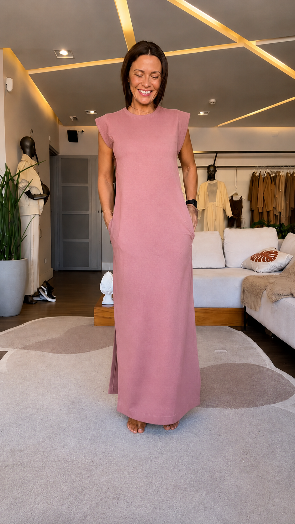 Sleeveless Pocket Maxi Dress