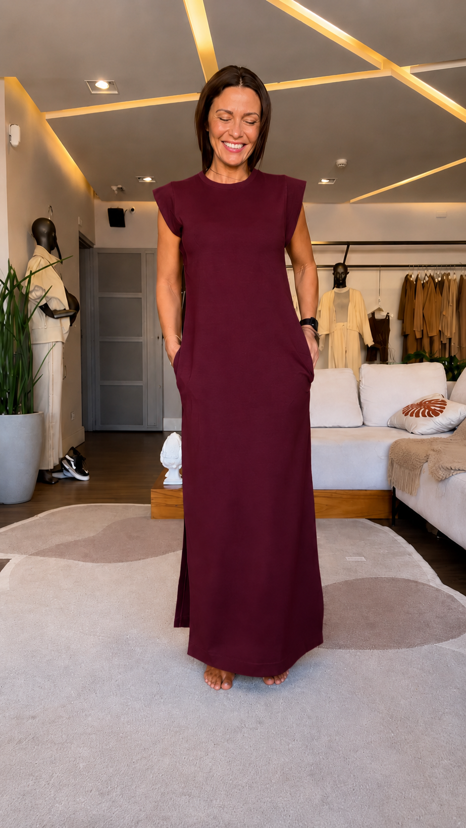 Sleeveless Pocket Maxi Dress