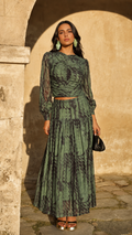 Ruched Printed Maxi Set