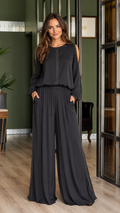 Studded Cold-Shoulder 2-Piece Set