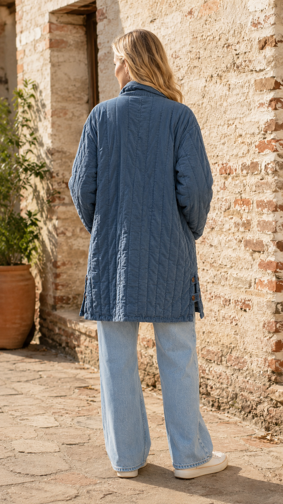 Quilted Button Jacket