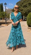 Printed Chiffon Midi Dress