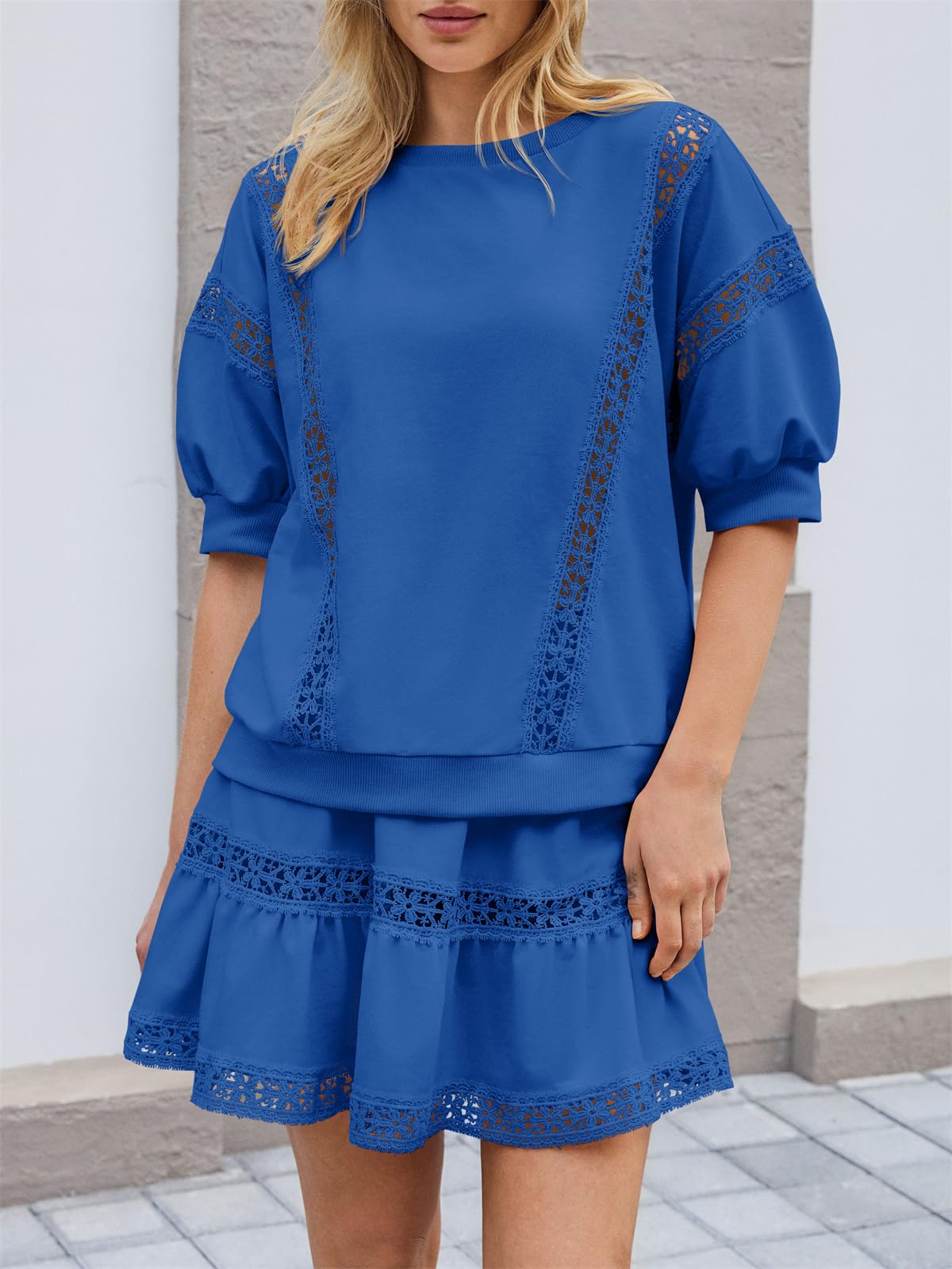 Rosalie Lace Trim Skirt Set