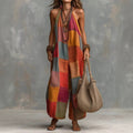 Boho Patchwork Halter Wide-Leg Jumpsuit