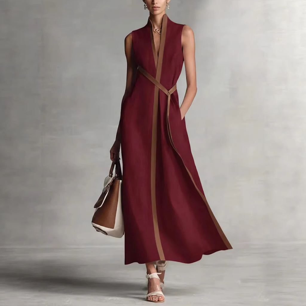 Contrast Trim Maxi Dress